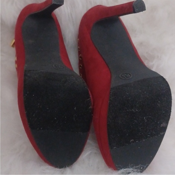 MOSSIMO RED ANKLE BOOTS 4.5 inches heels STUDDED BACK ZIPPER SIZE 8.5 - Picture 6 of 8